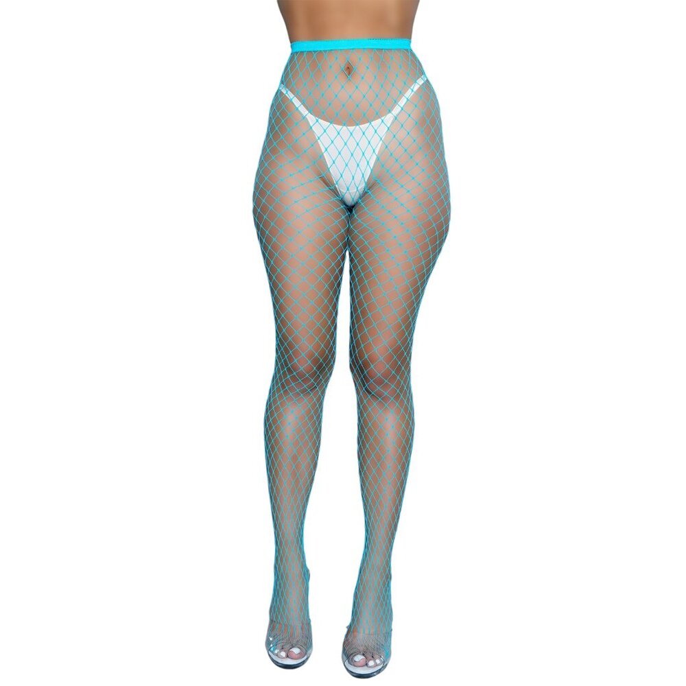 Turquoise Diamond Net Pantyhose